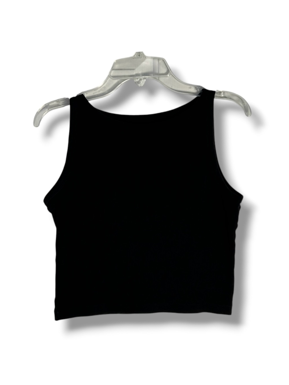 Vavonne Black Classic Minimalist Ribbed Cropped Tank Top Size Medium - “Abrar”